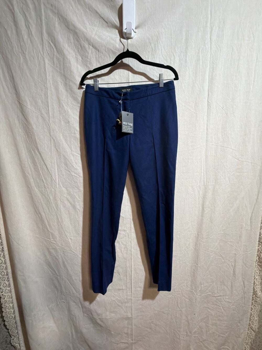 Sophie Hulme Women's Navy Wool Tailored Slim Trousers